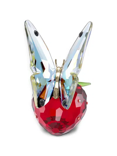 Swarovski Idyllia Butterfly-motif Figurine In Red