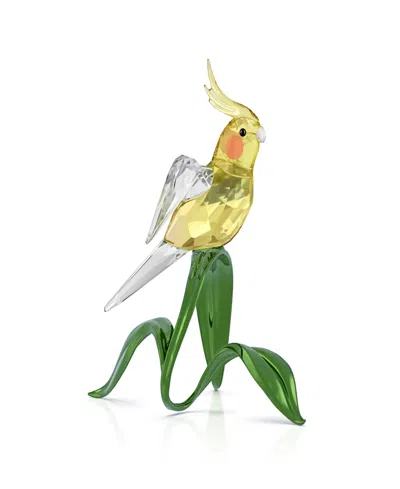 Swarovski Idyllia Cockatiel Crystal Figurine In Green