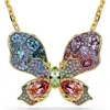Swarovski Idyllia Multicolored Crystal Butterfly Necklace In Gold
