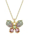 Swarovski Idyllia Butterfly Pendant Necklace In Multi/gold