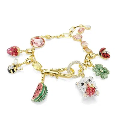 Swarovski Idyllia Crystal Charm Bracelet In Gold