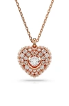 Swarovski Hyperbola Pendant Heart Wh Rose Gold Shiny White In Rose Gold