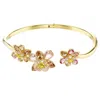 Swarovski Idyllia Crystal Flower Open Bangle Bracelet