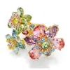 Swarovski Idyllia Triple Crystal Flower Cocktail Ring