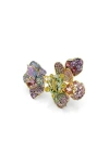 Swarovski Idyllia Crystal Flower Open Ring In Multicolored