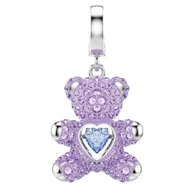 Swarovski Idyllia Crystal Teddy Bear Charm In Purple