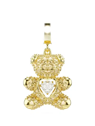 Swarovski Idyllia Crystal-embellished Teddy-bear Charm In Gold
