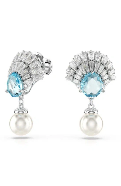 Swarovski Women's Idyllia Crystal & Imitation Pearl Drop Earrings In White Gold