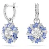 Swarovski Idyllia E Pierced Earrings Mini Hoop Rhodium Shiny Blue In Blue