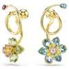 Swarovski Idyllia Gold-tone Plated Asymmetrical Design Drop Earrings In Gold