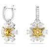 Swarovski Idyllia E Pierced Earrings Mini Hoop Drop Rhodium Shiny Yellow In Yellow