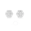 Swarovski Idyllia E Pierced Earrings Ear Studs Rhodium Shiny White In White