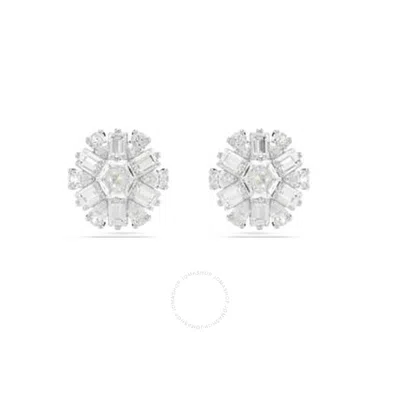 Swarovski Idyllia E Pierced Earrings Ear Studs Rhodium Shiny White