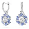 Swarovski Idyllia E Pierced Earrings Mini Hoop Rhodium Shiny Blue In Blue