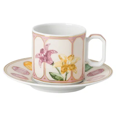 Swarovski Idyllia Espresso Cup With Saucer In Mehrfarbig