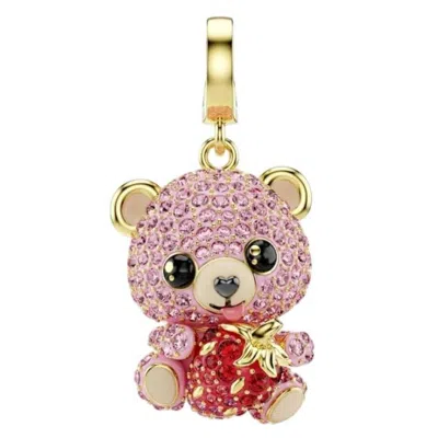 Swarovski Idyllia F Crystal Bear Charm In Pink
