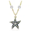 Swarovski Idyllia F Pendant Starfish Gold Shiny Multi In Silver Tone