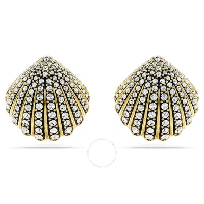 Swarovski Idyllia F Pierced Earrings Stud Gold Shiny Crystal In White