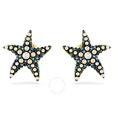 Swarovski Idyllia F Pierced Earrings Stud Starfish S Gold Shiny Multi In Multicolored