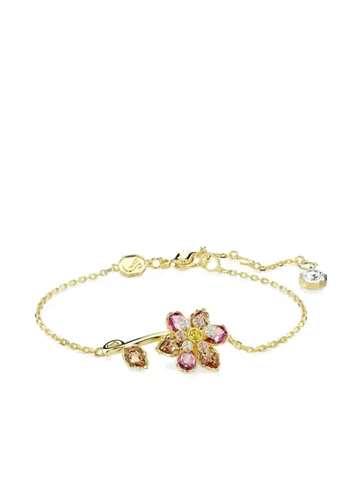 Swarovski Idyllia Crystal Flower Bracelet In Gold