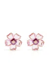 Swarovski Flower Charm Earrings In Gold