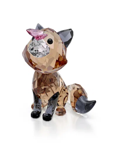 Swarovski Idyllia Fox And Butterfly Crystal Figurine In Brown