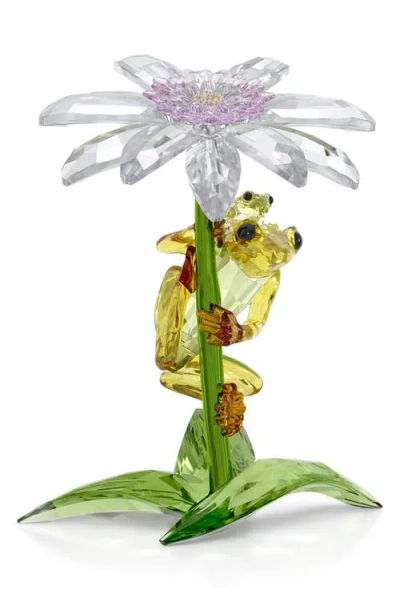 Swarovski Idyllia Frogs & Flower Crystal Figurine In Multi