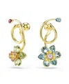 Swarovski Idyllia Gold-tone Plated Asymmetrical Design Drop Earrings