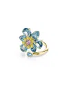 Swarovski Idyllia Gold-tone Plated Blue Open Ring
