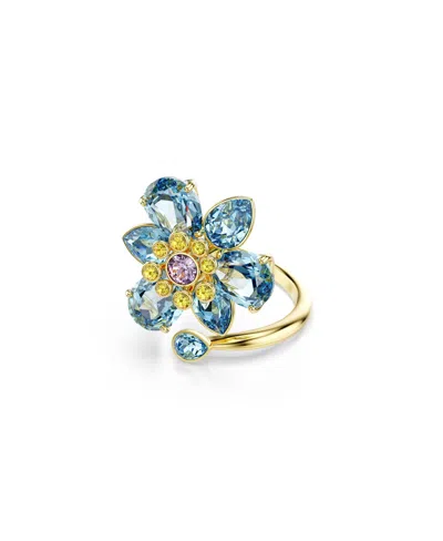 Swarovski Idyllia Gold-tone Plated Blue Open Ring