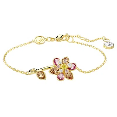 Swarovski Idyllia Crystal Flower Bracelet In Gold
