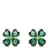 Swarovski Idyllia Pierced Earrings Stud Clover Gold Shiny Green In Green