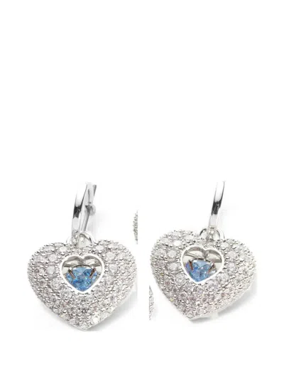 Swarovski Idyllia Heart Crystal Earrings In Metallic