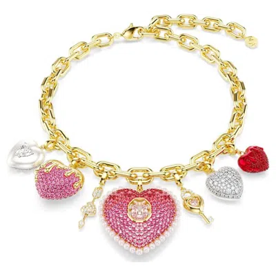 Swarovski Idyllia Heart Key Charm Necklace In Gold