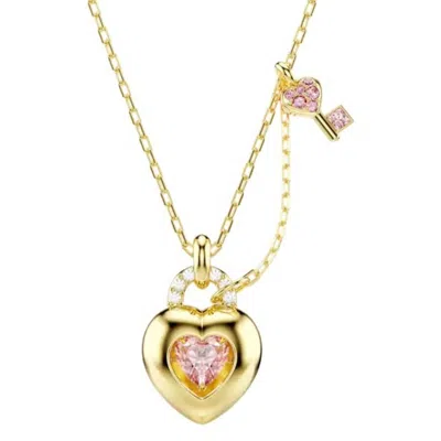 Swarovski Idyllia Heart Key Pendant Necklace In Gray