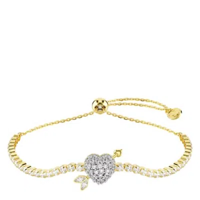 Swarovski Idyllia Heart With Arrow Bracelet In Gold