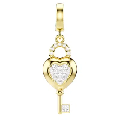 Swarovski Idyllia Cubic Zirconia Heart Key Charm In Gold