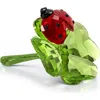 Swarovski Idyllia Ladybug And Clover Figurine In Multicolored