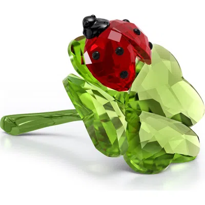 SWAROVSKI SWAROVSKI IDYLLIA LADYBUG & CLOVER CRYSTAL FIGURINE