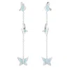 Swarovski Idyllia Lilia Butterfly Drop Earrings In Blue