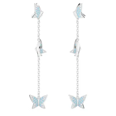 Swarovski Idyllia Lilia Butterfly Drop Earrings In Blue