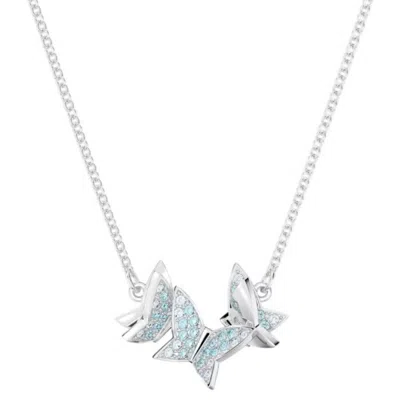 Swarovski Idyllia Lilia Butterfly Necklace In Blue