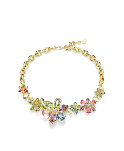 Swarovski Idyllia Floral Bib Necklace In Multicolored