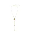 Swarovski Idyllia Mixed Cuts Flower Multicolored Gold-tone Plated Y Pendant Necklace In Gold