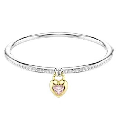 Swarovski Idyllia Mixed Cuts Heart Bangle In Gray