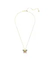 Swarovski Idyllia Mixed Cuts Pave Butterfly Multicolored Mixed Metal Finish Pendant Necklace In Open Misce