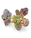 Swarovski Idyllia Mixed Metal Finish Flower Ring In Multicolored