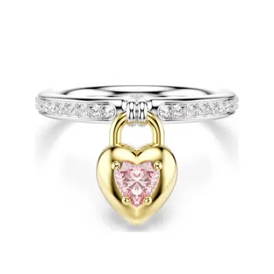 Swarovski Idyllia Motif Mixed Cuts Heart Ring In Gold