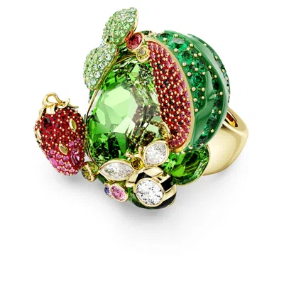 Swarovski Idyllia Motif Ring In Green