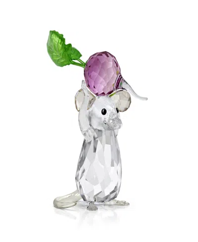 Swarovski Idyllia Mouse And Radish Crystal Figurine In Multi